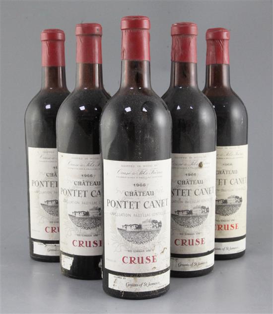 Eighteen bottles of Chateau Pontet Canet, Pauillac, 1966.